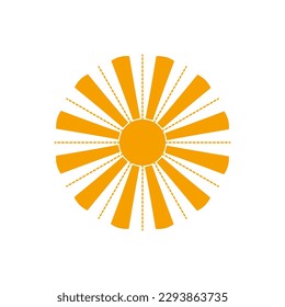 Graphic abstract sun, Sun symbol, Astrological symbols, Vector illustration, Silhouette. Vector design element.