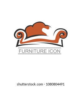 Graphic abstract vector royal sofa in baroque style on white isolated background. Antique Victorian-style furniture for design. an exclusive chair for VIP-person. Logotype, Logo