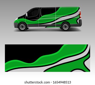 Diseño gráfico abstracto de onda para envolver vehículo, camión de carrera, camión de marca. Recoge el vector de diseño de envoltura de camión de la camioneta de coche y carga.