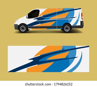 Diseño gráfico de ondas abstractas para envolver vehículo, coche de carreras, coche de marca. Recoge el vector de diseño de envoltura de vehículos de carga y camiones.