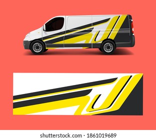 Grafische abstrakte Wellendesigns für Wrackfahrzeuge, Rennwagen, Branding-Auto. Pick-up LKW und LKW-Packwagen Design-Vektor.