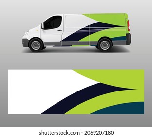 Graphic abstract wave designs for wrap vehicle, race car, branding car. Pick up truck and cargo van car wrap design vector.