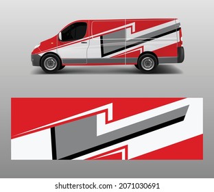 Graphic abstract wave designs for wrap vehicle, race car, branding car. Pick up truck and cargo van car wrap design vector.