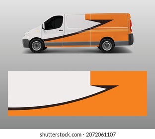 Diseño gráfico de ondas abstractas para envolver vehículo, coche de carreras, coche de marca. Recoge el vector de diseño de envoltura de vehículos de carga y camiones.
