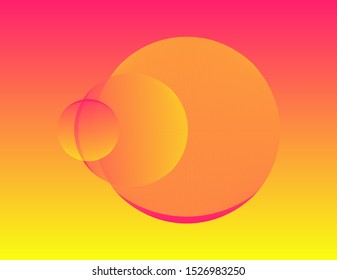 graphic abstract wired spheres system in orange shades