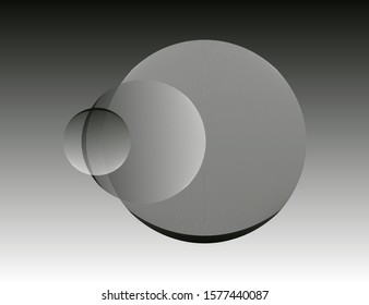 graphic abstract wired spheres system in silver shades