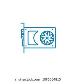 Graphic adapter linear icon concept. Graphic adapter line vector sign, symbol, illustration.