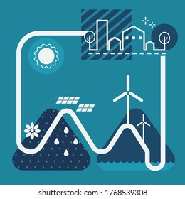 Graphic of alternative power for life.