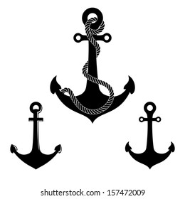 Graphic anchor set. Vector