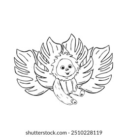  Graphic animals. Hand draws graphic illustrations on a white background. Graphic animals for design