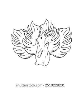  Animais gráficos. Mão desenha ilustrações gráficas em um fundo branco. Animais gráficos para design
