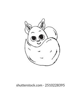  Graphic animals. Hand draws graphic illustrations on a white background. Graphic animals for design