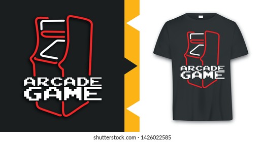 Graphic Arcade game T-shirt Design in vector format