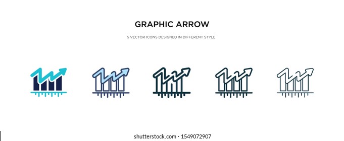 graphic arrow icon in different style vector illustration. two colored and black graphic arrow vector icons designed in filled, outline, line and stroke style can be used for web, mobile, ui