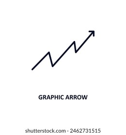 graphic arrow outline icon.  Thin line icon from business collection. Editable vector isolated on white background