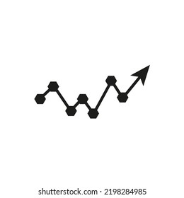 graphic up arrow. Profit arrow. Vector illustration. Stock image.