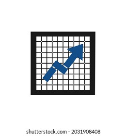 graphic arrows in black outline grid box