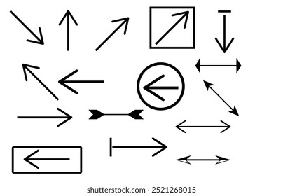 Flechas gráficas en varios estilos y direcciones, indicando movimiento o direccionalidad