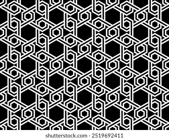 Graphic Art of Geometric Seamless pattern designs. Repeating patterns of printable vector. Interlocking knots banner backdrop layout design.