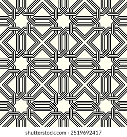 Graphic Art of Geometric Seamless pattern designs. Repeating patterns of printable vector. Interlocking knots banner backdrop layout design.