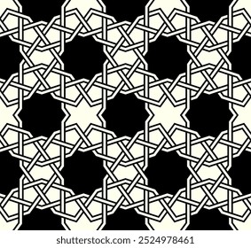 Graphic Art of Geometric Seamless pattern designs. Oriental Repeating patterns of printable vector. Interlocking knots banner layout design.