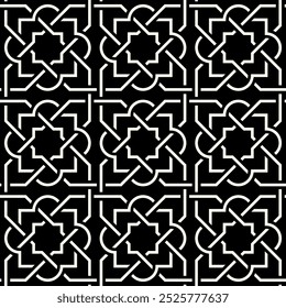 Graphic Art of Geometric Seamless pattern designs. Oriental Repeating patterns of printable vector. Interlocking knots banner layout design.