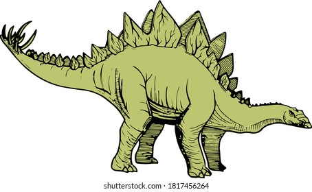 graphic art with a Jurassic dinosaur stegosaurus