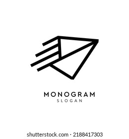 graphic art monogram paper logo for business travel company