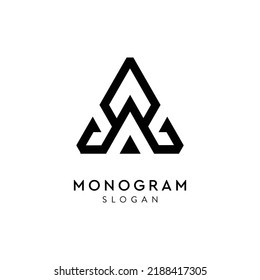 graphic art monogram rocket letter A logo for business company