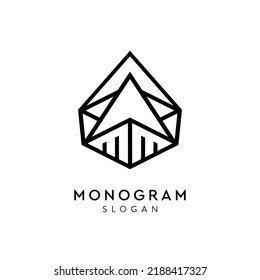 Grafisches Art-Monogramm-Sternlogo für Unternehmen