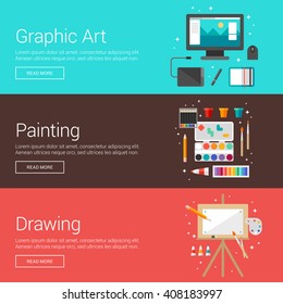 Graphic Art. Painting. Drawing. Flat Design Vector Illustration Concepts for Web Banners and Promotional Materials