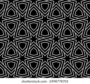 Grafische Kunst der Wiederholung künstlerischer Muster. Geometrische Formen Nahtlose Muster druckbarer Vektorgrafiken.