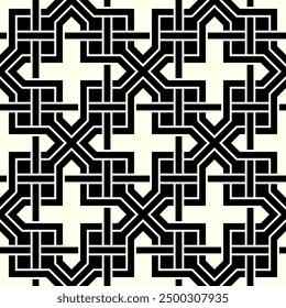Grafische Kunst der Wiederholung künstlerischer Muster. Geometrisches nahtloses Muster eines druckbaren Vektors.
