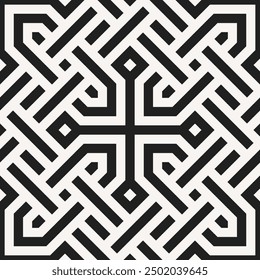 Grafische Kunst der Wiederholung künstlerischer Muster. Geometrisches nahtloses Muster eines druckbaren Vektors.