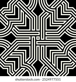 Graphic Art of Repeating oriental patterns. Geometric Seamless pattern of printable vector. Interlocking knot cover background layout design.