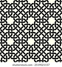 Arte gráfico de diseño de patrones repetitivos. Patrón geométrico sin fisuras de Vector imprimible. Diseños de diseño de fondo de cubierta de nudo entrelazado.