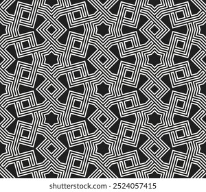 Graphic Art of Repeating patterns design. Geometric Seamless pattern of printable vector. Interlocking knot cover background layout designs.