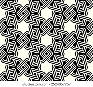Graphic Art of Seamless pattern designs. Geometric Repeating patterns of Printable vector. Interlocking knots cover background layout design.
