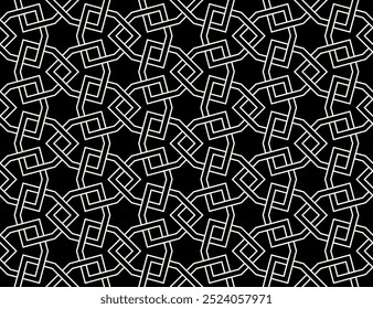 Graphic Art of Seamless pattern designs. Geometric Repeating patterns of Printable vector. Interlocking knots cover background layout design.