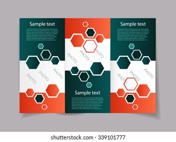 Graphic art vector illustration of paper brochure