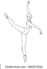 graphic art work: ballerina dancing on Pointe shoes