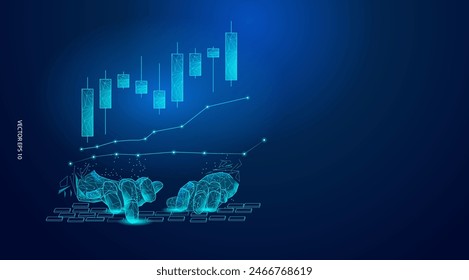 Graphic of Artificial intelligence trading robot for forex and cryptocurrency background. Vector illustration 