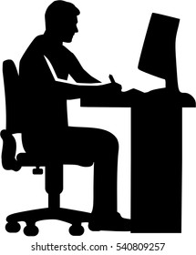 Graphic Artist Worker At Desk