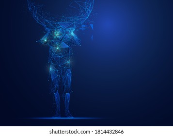 graphic of Atlas in polygonal form with futuristic elements