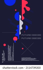 Graphic avant-garde in a new style. Modern graphics for design. Abstract geometric shapes.