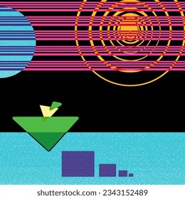 Fondo gráfico, ilustración vectorial abstracta, SHOTLISTretro
