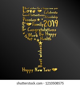 Graphic background for the arrival of the new year - 2019