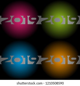 Graphic background for the arrival of the new year - 2019