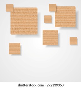Graphic background of cardboard squares. Vector art design