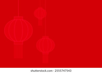 graphic background chinese lamp or  red color for vector illustration of lantern or lamp for chinese new year, moon festival, lunar new year. abstract background with copy space. eps10 editable.